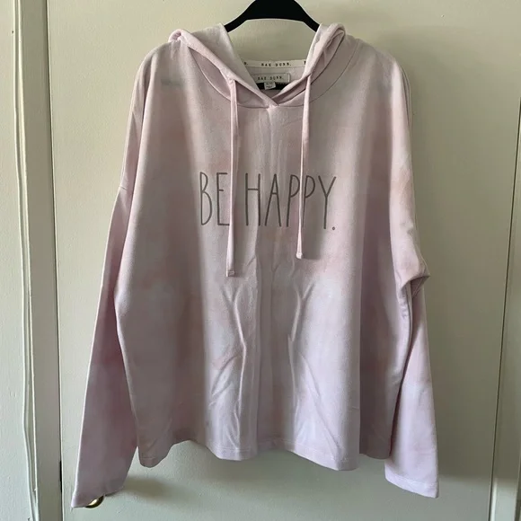 Rae Dunn Hooded Shirt pink size XL - Picture 1 of 4